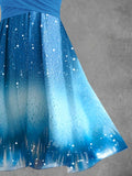 Women's Blue Gradient Artistic Dress