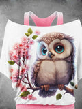 Women's Owl FlowerTwo Piece Suit Top