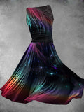 Women's Vintage Art Ombre Print Art Dress