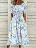 Boho Floral Print Loose Flowy Long Dresses Multicolor9 / S