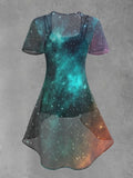 Women's Artistic Starry Ombre Print Sheer Two-Piece Top