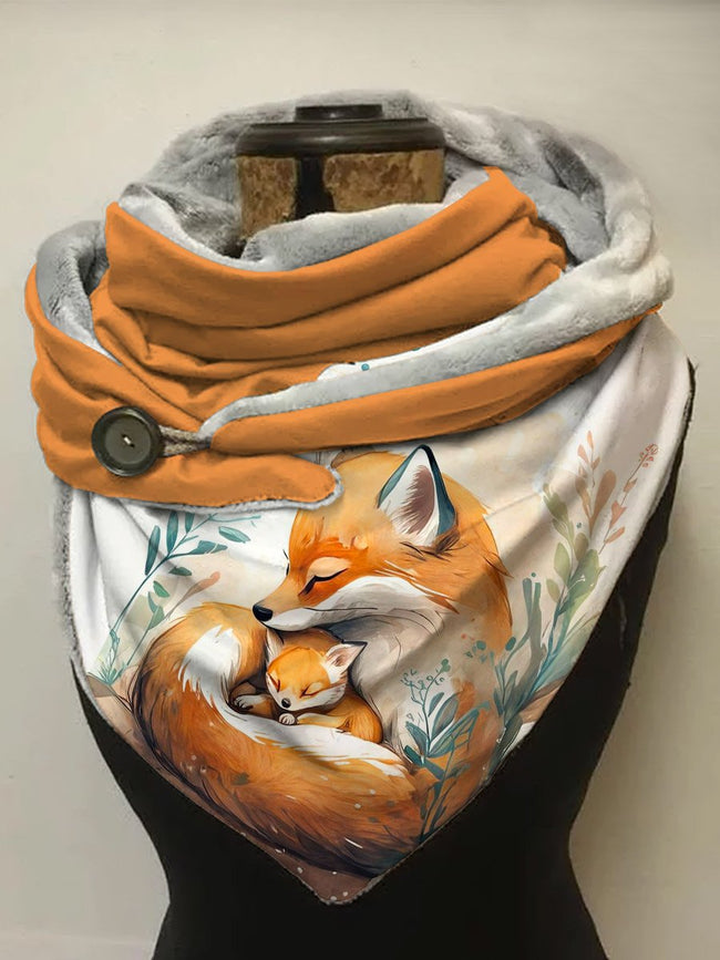 Cute Sleeping Fox Art Print Thermal Scarf