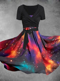 Women's Galaxy Art Two Piece Dress