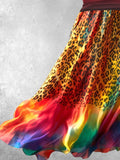 Women's Leopard Gradient Rainbow Artistic Dress