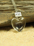 Dandelion Time Gemstone Necklace Heart-Shaped Round Oval Double-Sided Simple Crystal Love / Onesize