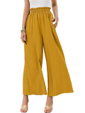 Women’s Solid Color Loose Elegant Casual Simple Pants Yellow / S