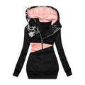 Women’s Casual Jacket Hoodie Streetwear Full Zip Print Street Daily Going Out Outdoor Coat Cotton