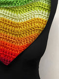 3D Gradient Color Wool Pattern Triangle Scarf Autumn and Winter Daily Matching