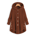 Women Vintage Solid Long Sleeve Hoodie Wool Double-sided Fleece Coat - Buy2 Free Shipping