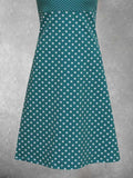 Rundhals Urlaub Kleid mit Polka Dots Print