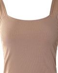 Square Neck Backless Knit Basic Tank Top