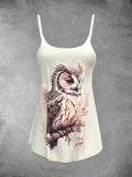 Women's Artistic Summer Owl Casual Two Piece Suit Top