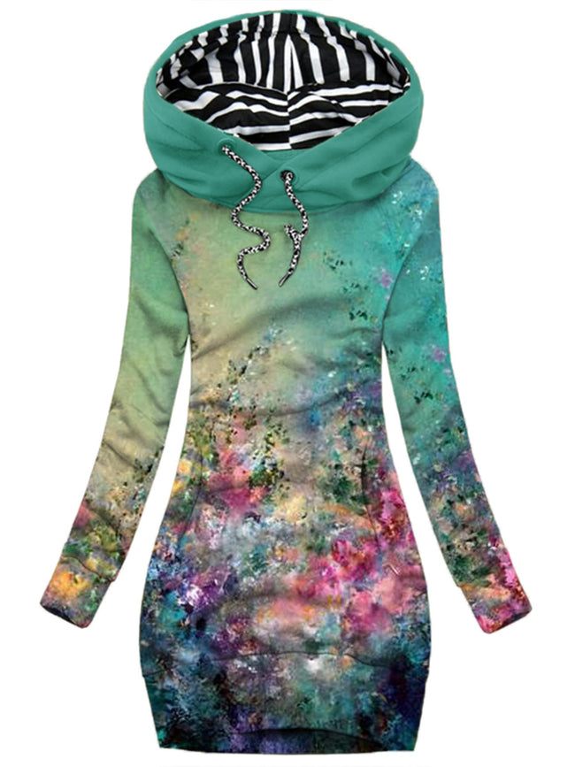 Women's Daily Vintage Print Hoodie-1020-02