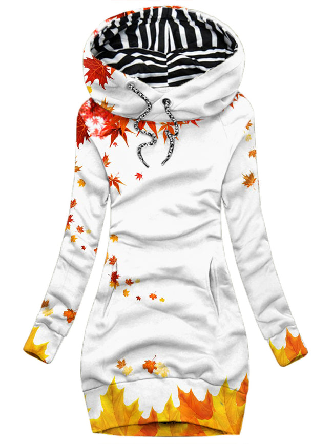 Women's Daily Vintage Fall Print Hoodie-1020-04