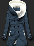 Manteau Blouson Polaire Femme Hiver Décontracté Chaud Léger Bleu