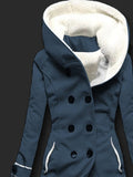 Manteau Blouson Polaire Femme Hiver Décontracté Chaud Léger Bleu