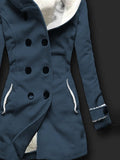 Manteau Blouson Polaire Femme Hiver Décontracté Chaud Léger Bleu