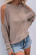 Casual Solid Hollowed Out O Neck Tops(6 Colors)