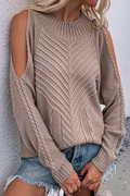 Casual Solid Hollowed Out O Neck Tops(6 Colors)