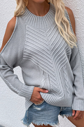 Casual Solid Hollowed Out O Neck Tops(6 Colors)