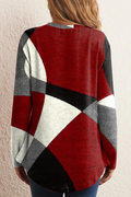 Casual Print Patchwork O Neck Sweaters(5 colors)