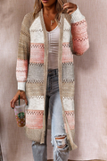 Casual Patchwork Hollowed Out Cardigan(3 Colors)