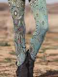 Owl & Floral Print 2 in 1 Leggings