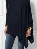 High Neck Solid Asymmetrical Top