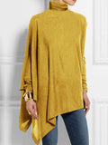 High Neck Solid Asymmetrical Top