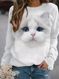 Cat Print Casual Sweatshirt