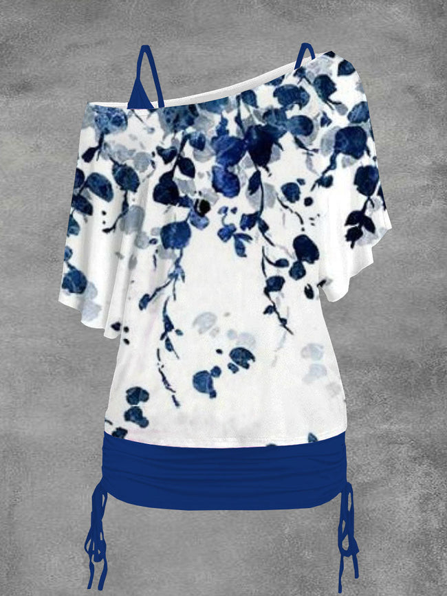 Women's Ink Print Casual Two-Piece Top