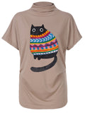 Women's Casual Cat In Clothes Print T-Shirt