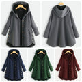 Women Vintage Solid Long Sleeve Hoodie Sweater Coat - Buy2 Free Shipping