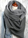 Grey Casual Solid Cotton Scarves