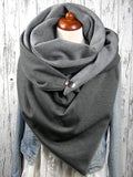 Grey Casual Solid Cotton Scarves