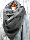 Grey Casual Solid Cotton Scarves