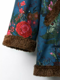 Casual Fluff/Granular Fleece Fabric Floral Teddy Coat