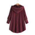 Women Vintage Solid Long Sleeve Hoodie Wool Double-sided Fleece Coat - Buy2 Free Shipping