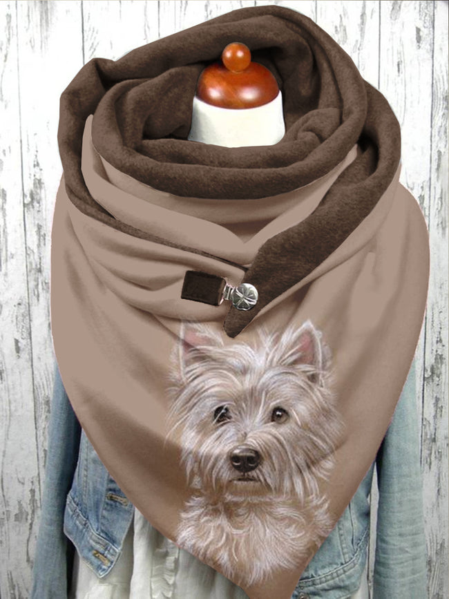 Cute Dog Print Scarf and Shawl