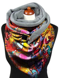 Casual Heart Print Triangle Scarf Autumn/Winter Accessories Warm and Windproof