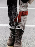 Lässig Fest Tier Katze Leggings