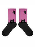 Schwarz Katze Kopf Farbe Matching Lässig Socken