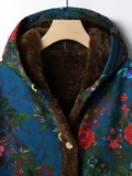 Casual Fluff/Granular Fleece Fabric Floral Teddy Coat