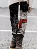 Lässig Fest Tier Katze Leggings