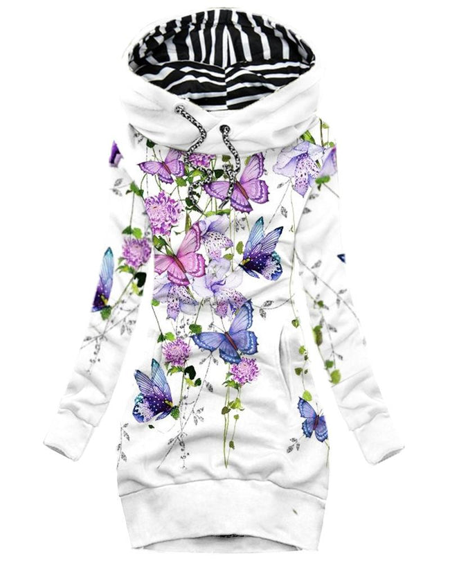 Women's Daily Vintage Butterfly Print Hoodie