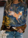 Women's Owl Oil Painting Sweatshirt