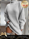 Unifarben Pullover mit Raglan Ärmel