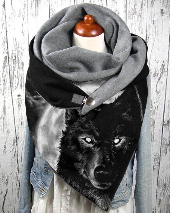 Wolf print casual scarf scarves