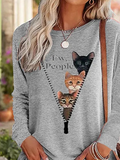 drei Katzen Sonde Weit Rundhals T-Bluse