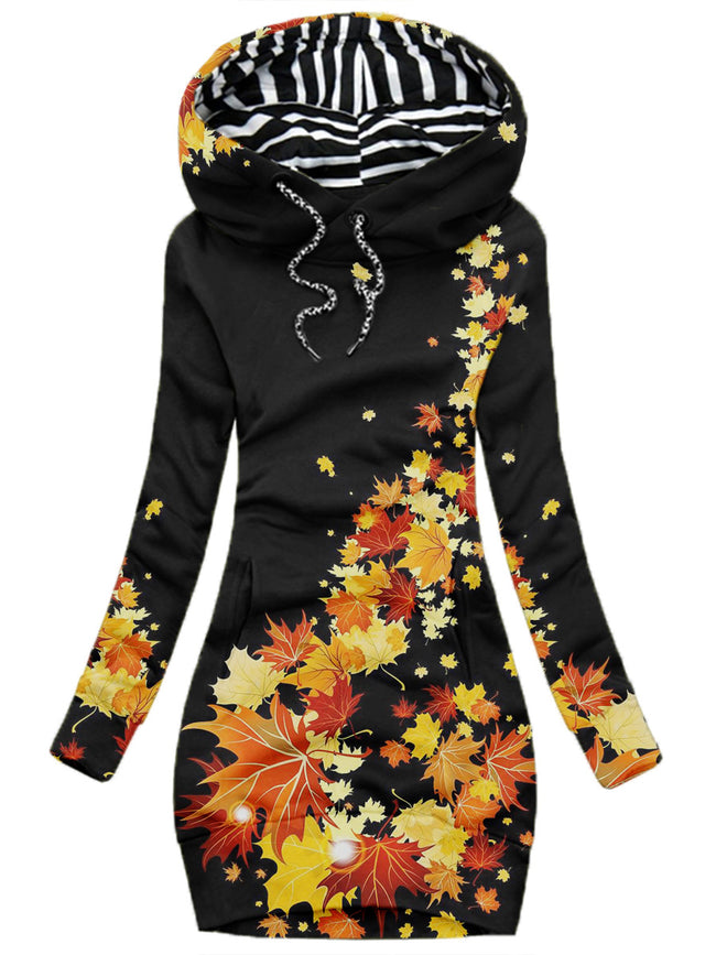 Women's Daily Vintage Fall Print Hoodie-1020-05